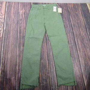 Mother HW Rider Ankle Step Fray Jeans Mistletoe Green 10864-1543 Size 27